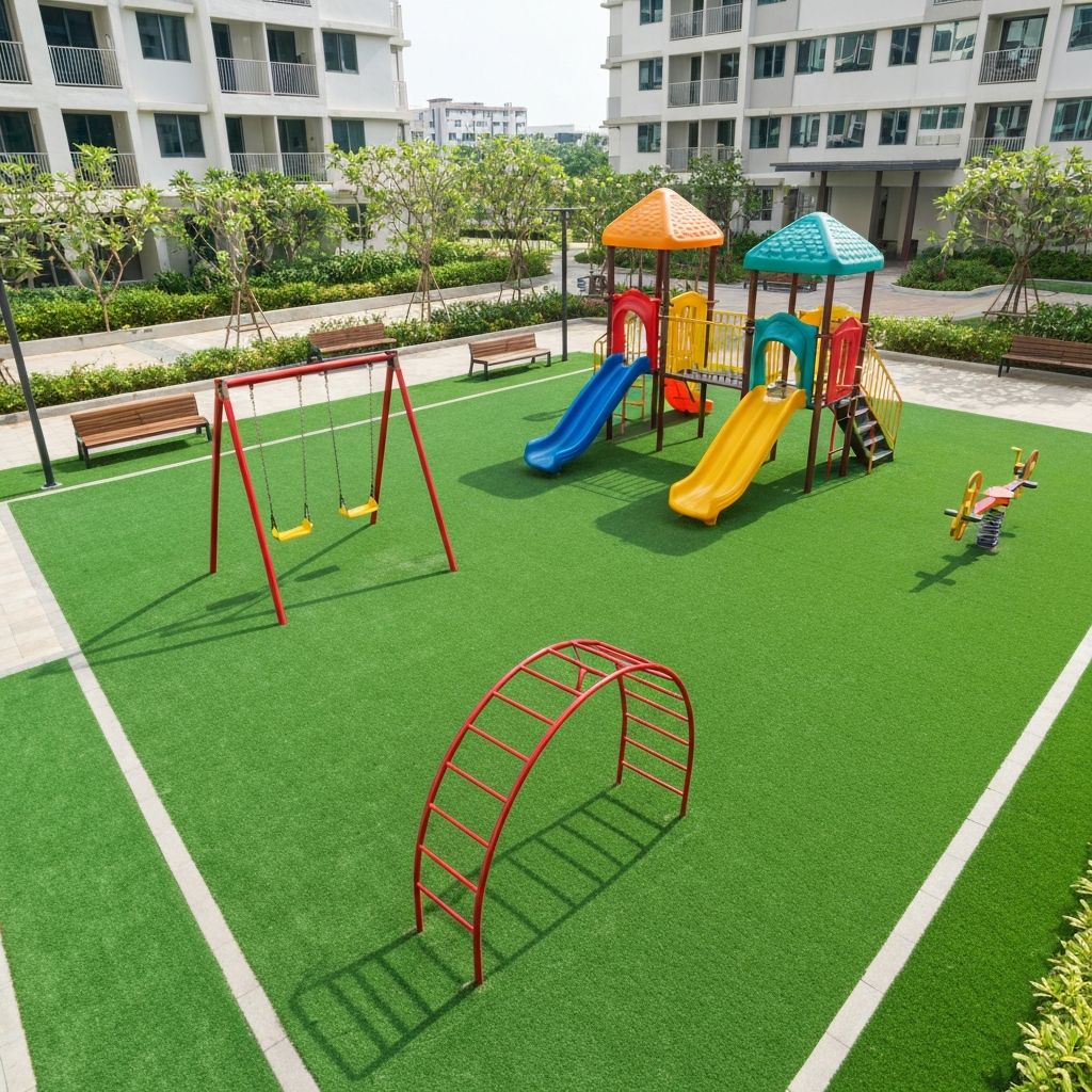 Playground - Área infantil com grama sintética premium